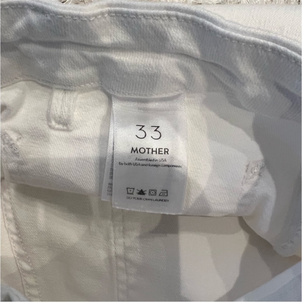 MOTHER Wide Leg Flare Jeans in Cream - Picture 5 of 10